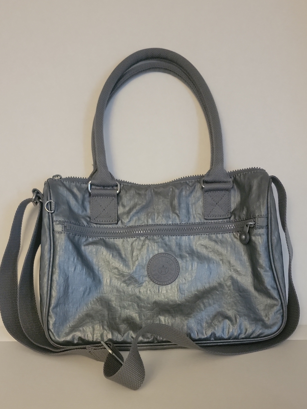 Kipling AMIEL Medium Handbag Steel Gray Metal Bag